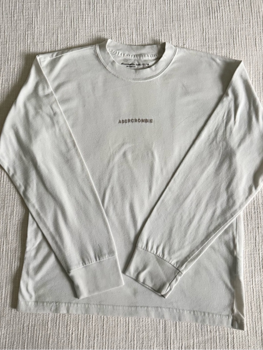 Abercrombie Kids Boys White Long-Sleeve Crew Shirt